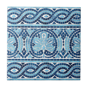 blue and white minutely tiles