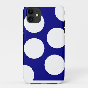 Blue and White, Modern Geometric Pattern iPhone 11 Case