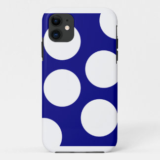 Blue and White, Modern Geometric Pattern iPhone 11 Case