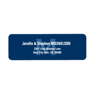 Blue and White Modern Monogram S307