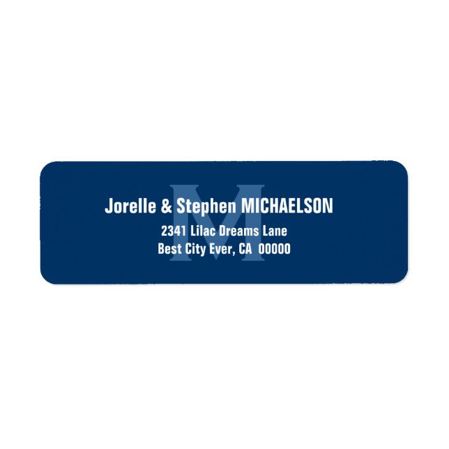 Blue and White Modern Monogram S307 (Front)