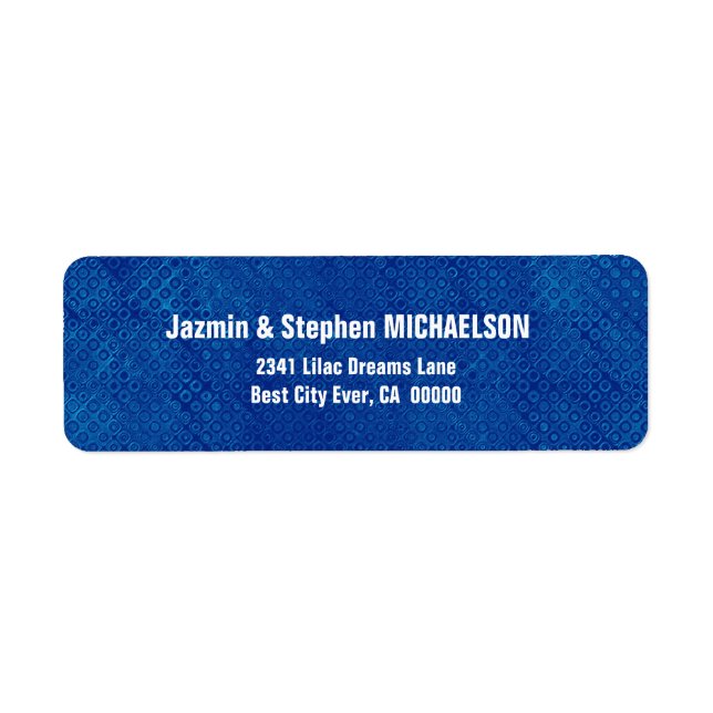 Blue and White Modern Op Art Dots Monogram S308 (Front)