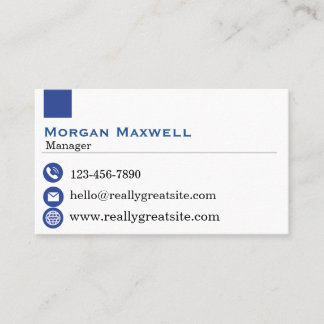 Blue and White Modern Professional Business Card