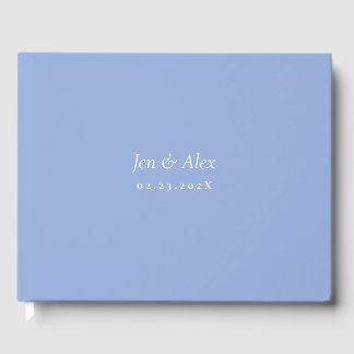 Blue and White Modern Wedding Guest Book