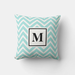 Blue and White Monogram Cushion