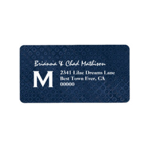 Blue and White Monogram Label V324