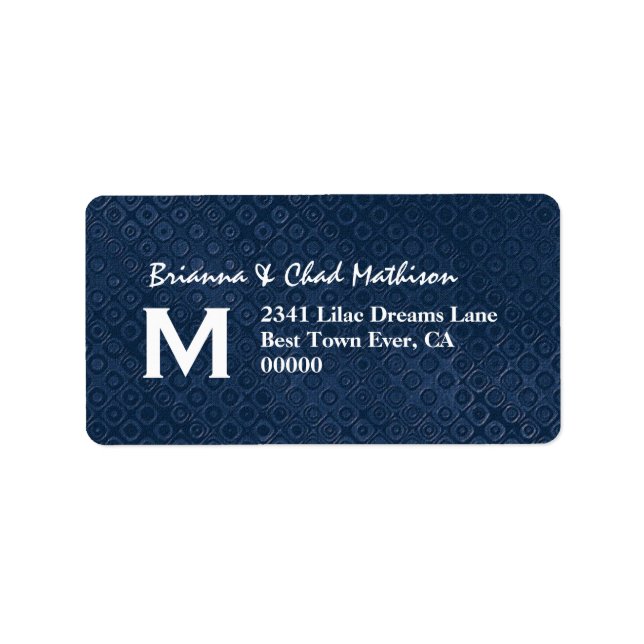 Blue and White Monogram Label V324 (Front)