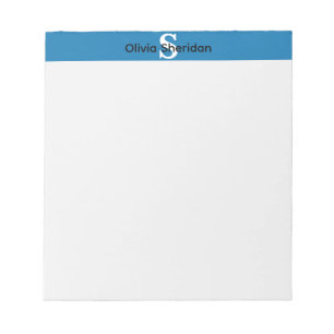 Blue and White Monogram Notepad