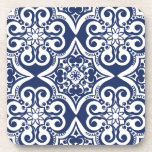 Blue and White Moroccan Pattern Coaster<br><div class="desc">Elegant blue and white Moroccan pattern. This design is available in variety of colours and products.</div>