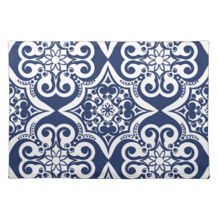 Blue and White Moroccan Pattern Placemat