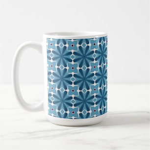 Blue and White Mosaic Coffee Mug