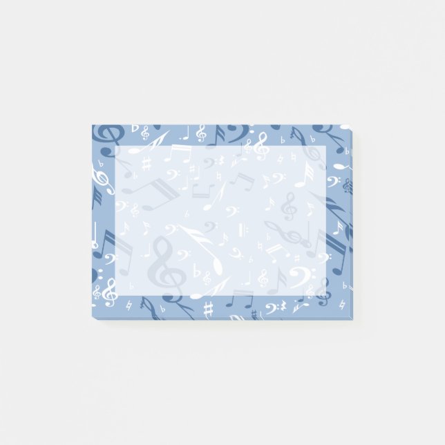 Blue and White Music Notes Random Pattern (Front)