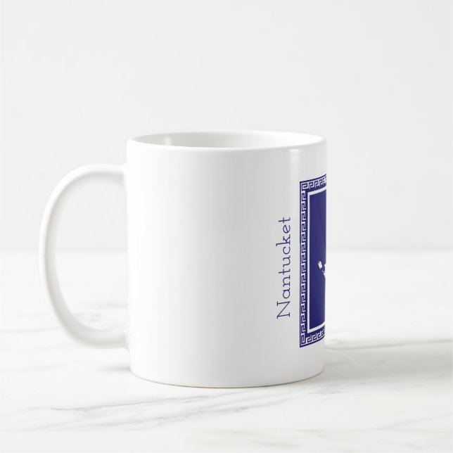 Blue and White Nantucket Love Mug (Left)