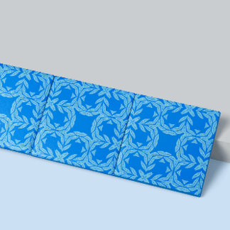 Blue and White Nature Inspired Tranquil Symmetry Tile