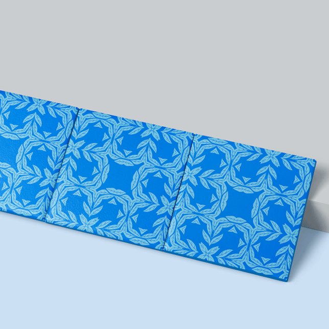 Blue and White Nature Inspired Tranquil Symmetry Tile (Creator Uploaded)