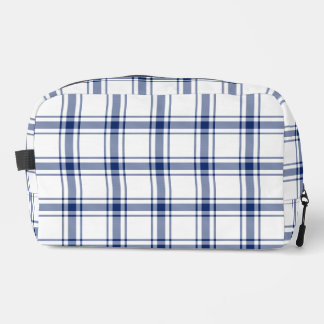 Blue and White Nautical Plaid Dopp Kit