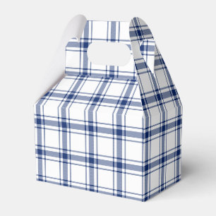 Blue and White Nautical Plaid Favour Box