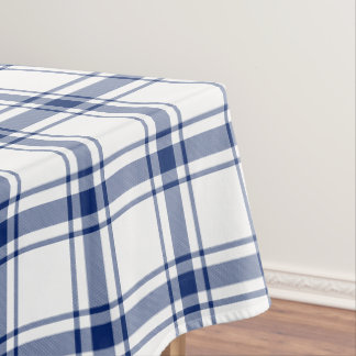 Blue and White Nautical Plaid Tablecloth