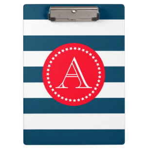 Blue and white navy pattern clipboard