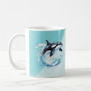Blue and White Ocra Ocean Beach Nautical Coffee Mug