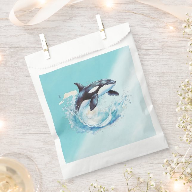 Blue and White Ocra Ocean Beach Nautical Favour Bags (Clipped)