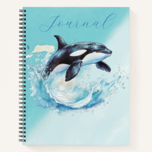 Blue and White Ocra Ocean Beach Nautical Notebook