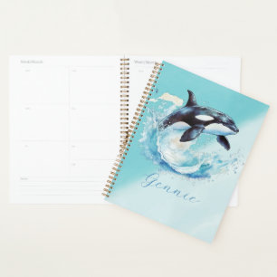 Blue and White Ocra Ocean Beach Nautical Planner
