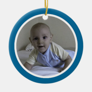 Blue and White - One Sided Ceramic Tree Decoration