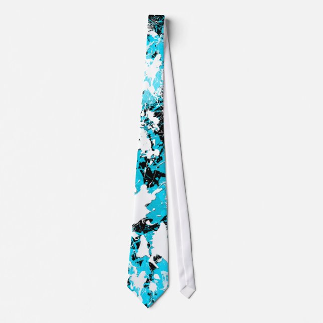 BLUE AND WHITE PAINT SPLATTER TIE (Front)