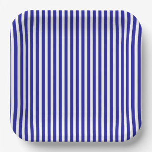 Blue And White  Paper Plate