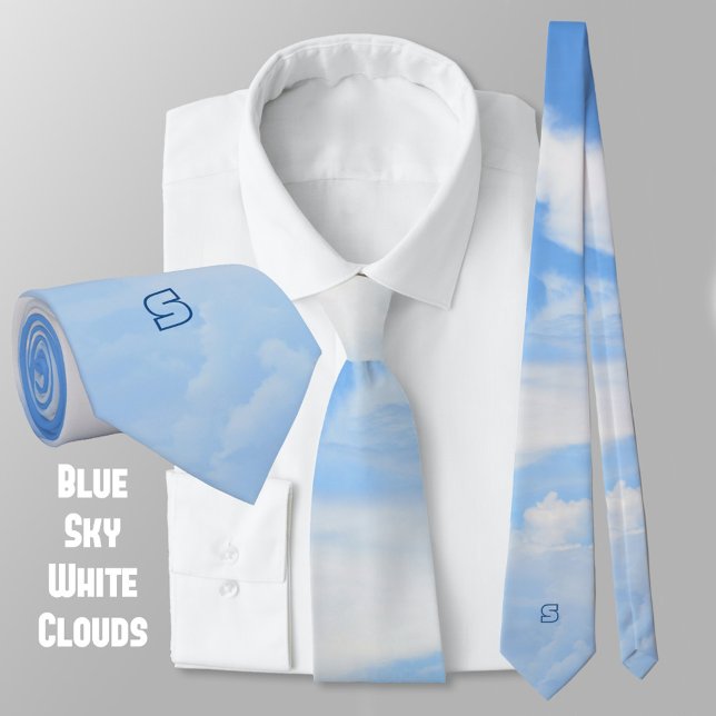 Blue and White Partly Cloudy Sky Tie (Creator Uploaded)