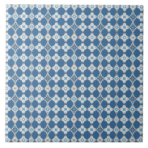 Blue and White Pattern Mediterranean Azulejo Tile