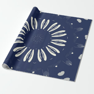Blue and white patterns wrapping paper