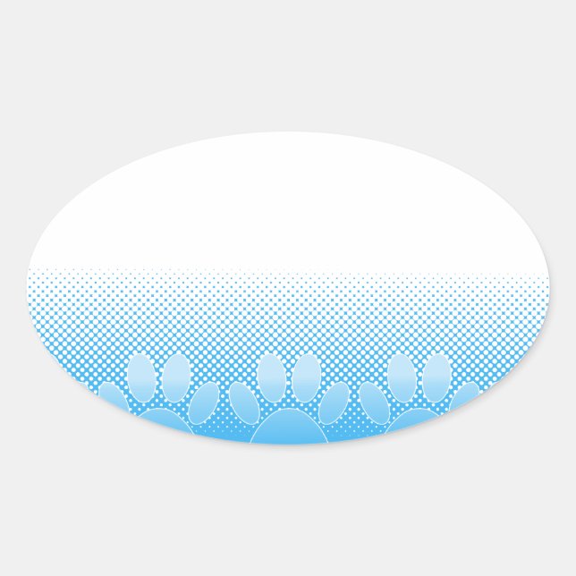 Blue And White Paws With Newsprint Background Oval Sticker (Front)