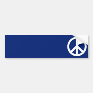 Blue and White Peace Symbol Bumper Sticker
