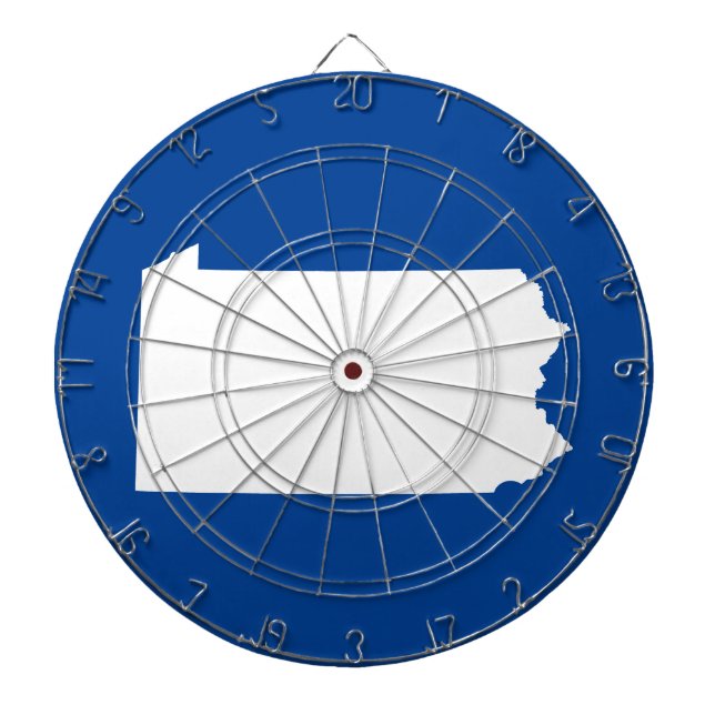 Blue and White Pennsylvania Dartboard (Front)