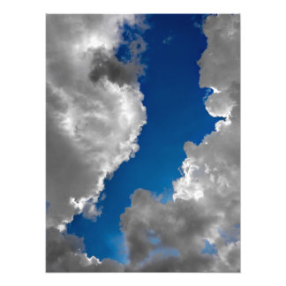 Blue and White Photo Print