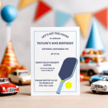 Blue and White Pickleball Birthday Party