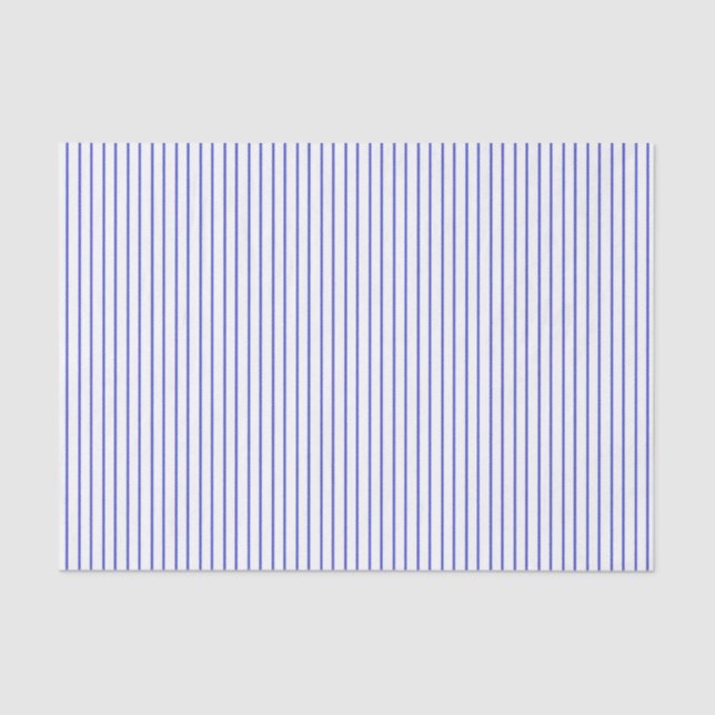 Blue and White Pinstripe Tissue Paper (Front)