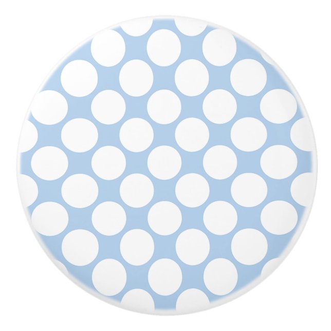 Blue and white Polka dot Ceramic Knob (Front)