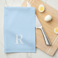 Blue and White Polka Dot Monogrammed