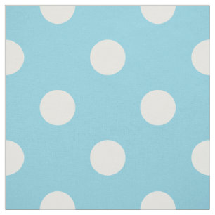 Blue and White Polka Dot Pattern Fabric