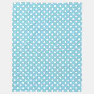 Blue and White Polka Dot Pattern Fleece Blanket