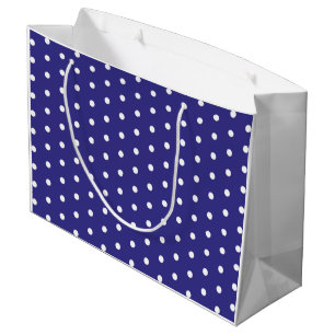 Blue and White Polka Dot Pattern  Large Gift Bag