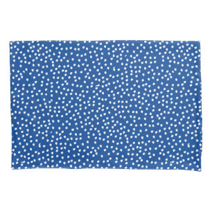 Blue and White Polka Dot Pillowcase