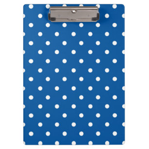 Blue and White Polka dots Clipboard