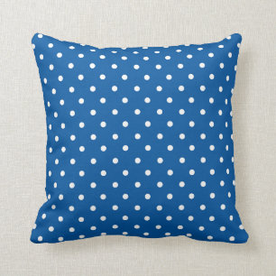Blue and White Polka Dots Cushion