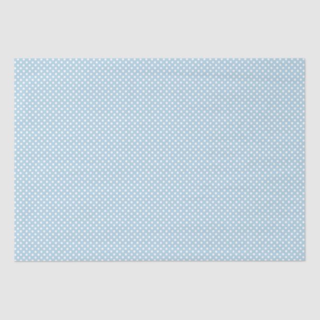 Blue and White Polka Dots | Customise The Colour Tissue Paper (Front)