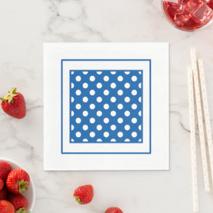 Blue And White Polka Dots  Napkin