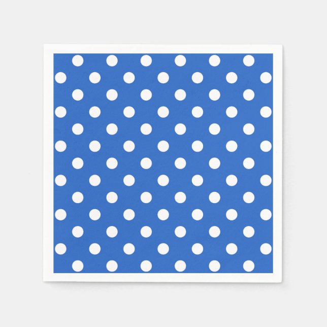 Blue and White Polka Dots Napkins (Front)